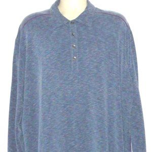 Tommy Bahama Men's Long Sleeve Button Top Polo Shirt Size:2XL - Blue/Gray